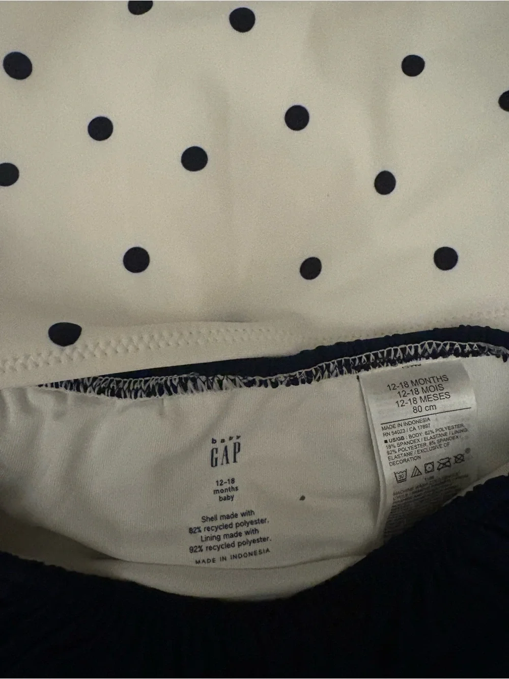 GAP Infant Navy Polka Dot Two-Piece Swim Set